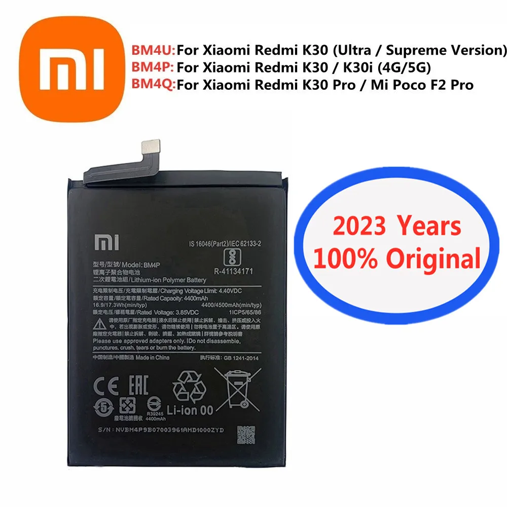 

Оригинальный аккумулятор BM4P BM4U BM4Q для Xiaomi Redmi K30 Ultra Supreme / K30i 4G 5G / K30 Pro / Mi Poco F2 Pro, сменный аккумулятор