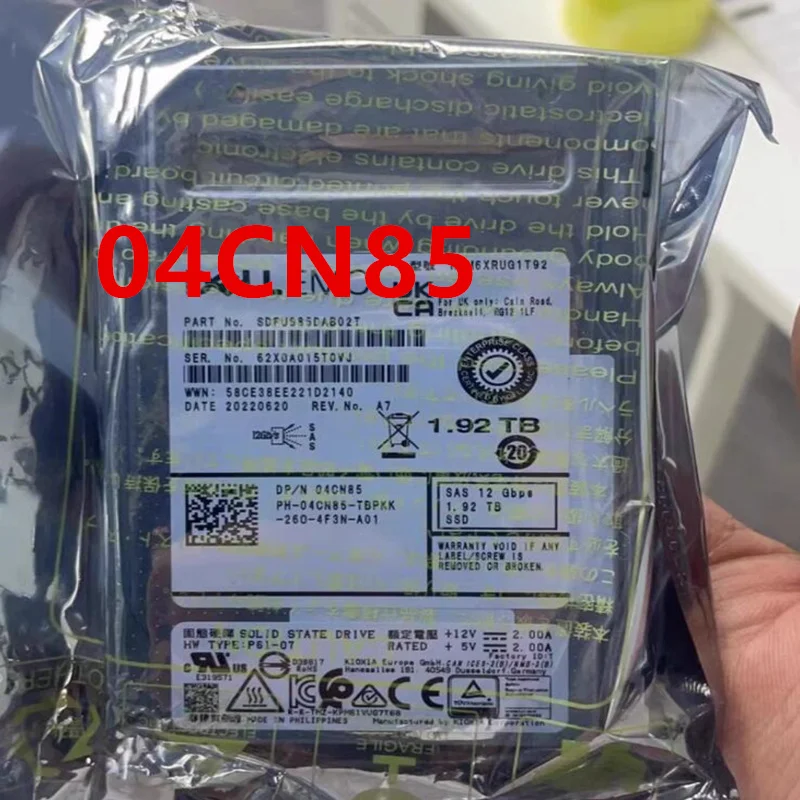 

Original Almost New Solid State Drive For DELL 1.92TB 2.5" SAS SSD For 4CN85 04CN85