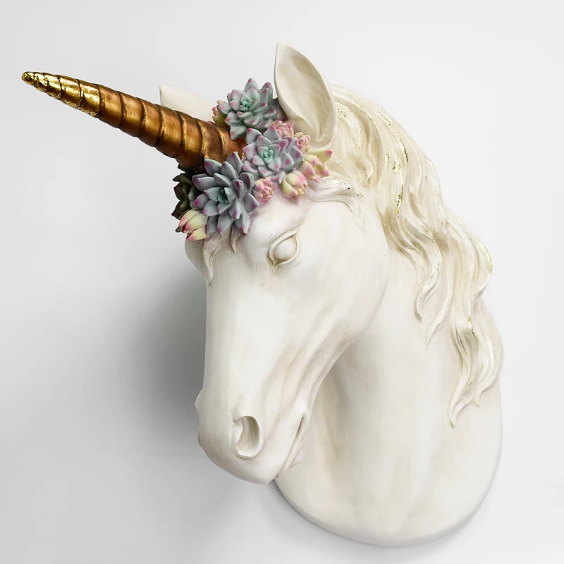 

EUROPEAN-STYLE RETRO UNICORN WALL DECORATION MODERN NORDIC CREATIVE LIVING ROOM HORSE HEAD HOME SOFT DECORATION WALL DECORATION