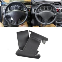 black perforated leather cover for peugeot 307 2001 2008 307 sw 2005 2008 diy hand sewing leather car steering wheel cover trim
