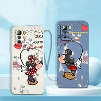 disney mickey minnie mouse phone case for xiaomi redmi note 11 11s 11t 10s 10 9s 9t 9 8t 8 pro plus 7 5g liquid rope cover