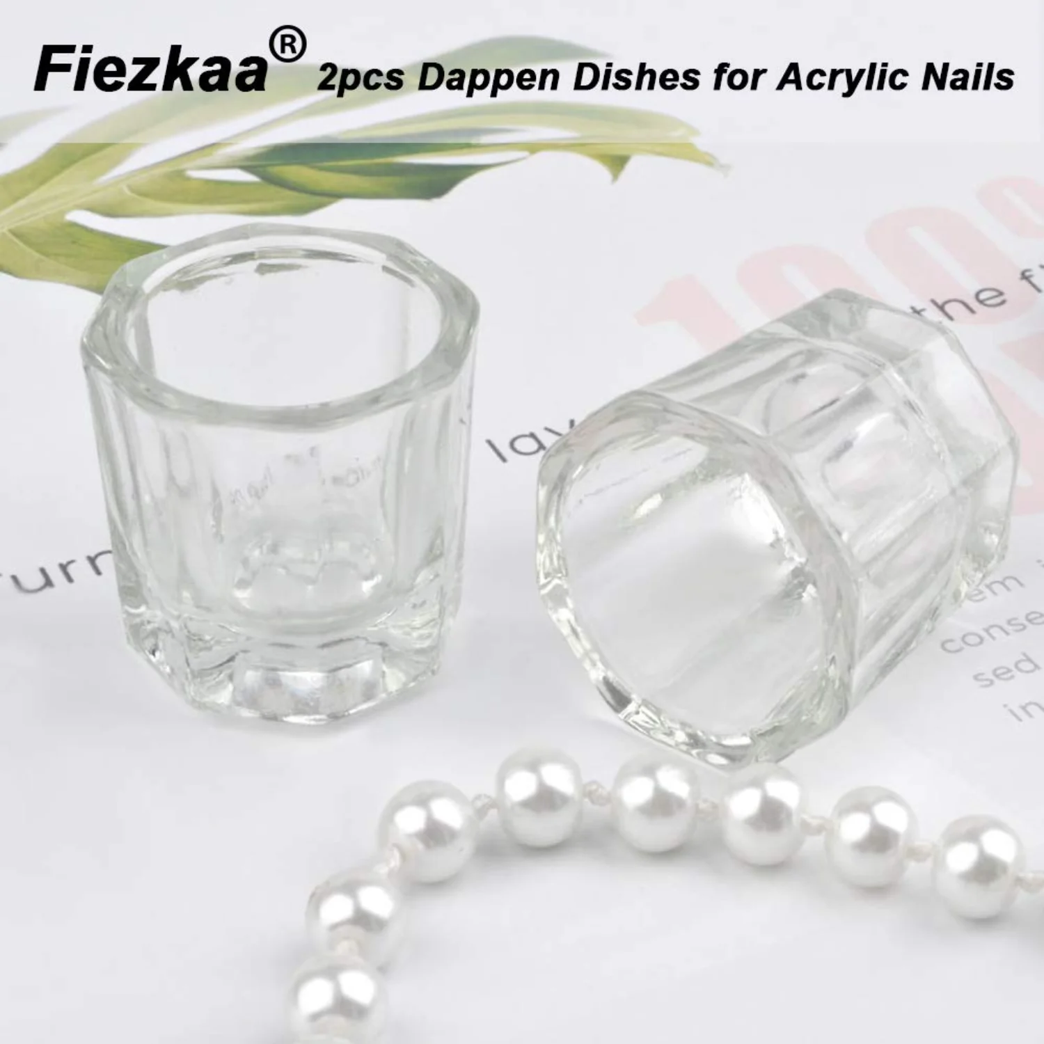 Fiezkaa Clear Glass Dappen Набор посуды для акриловых ногтей - миска жидкости с мономером