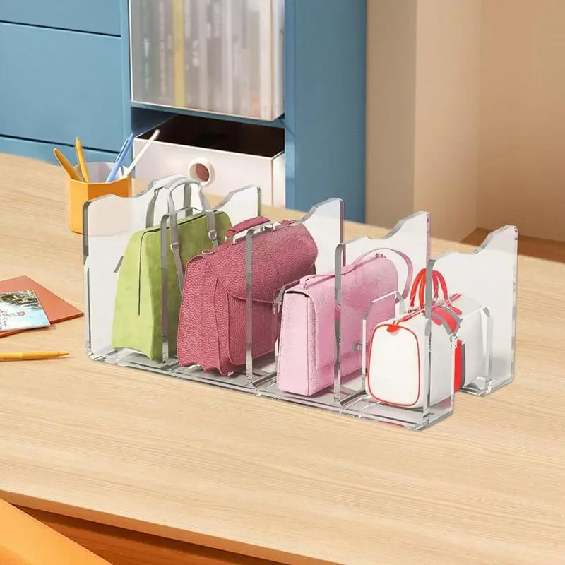 Прозрачный разделитель для книг с 4 ячейками настольный органайзер прозрачная