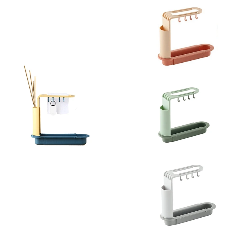 

Telescopic Sink Bracket Extendable Kitchen Sink Storage Rack Hanging Basket Sink Shelf