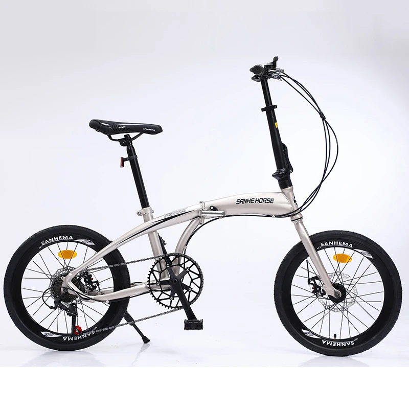 

20 Inch Folding Speed Bicycle Male and Female Students Double Disc Brake Boutique High Quality Light Portable Youth Driving Bike