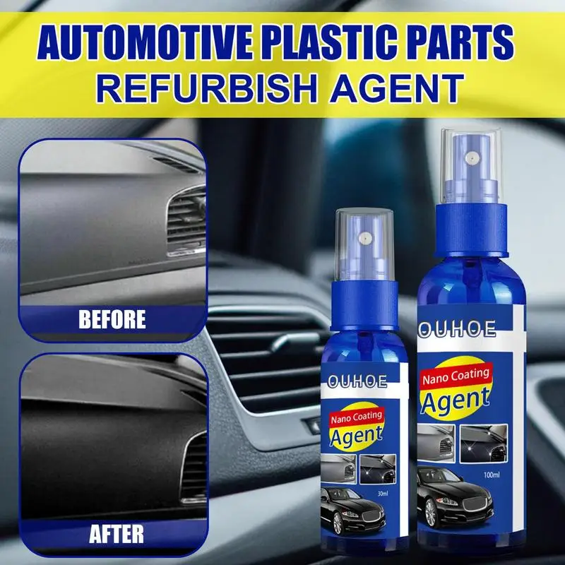 

30/100ml Automotive Interior Plastic Parts Retreading Agent Plastic Parts Wax Instrument Panel Console Pedals Retreading Agent