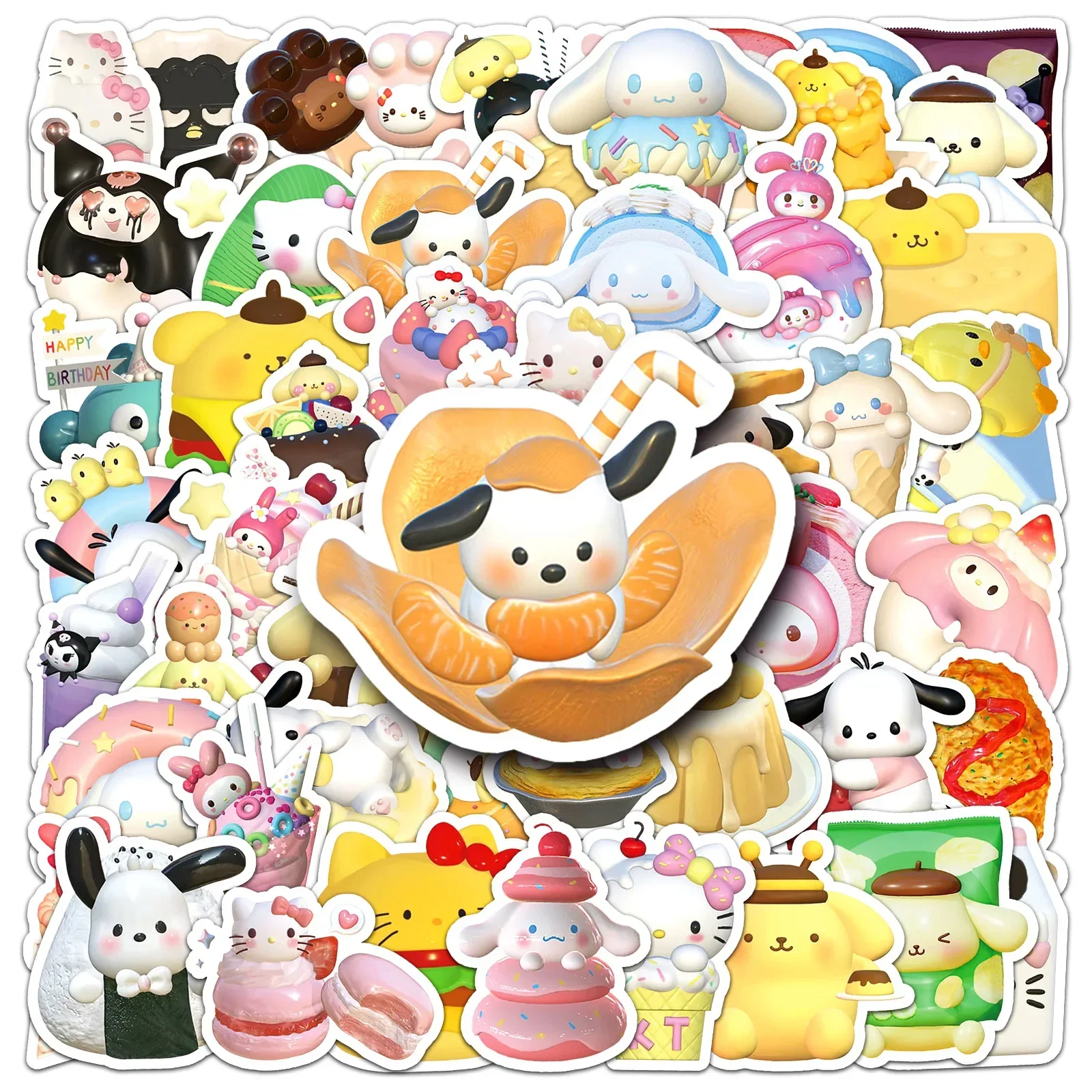 Водонепроницаемые наклейки Sanrio Kuromi Melody 50 шт