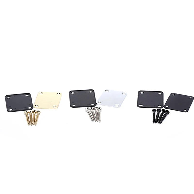 

New Silver/Gold/Black Neck Plate Useful High Quality Electric Guitar Neck Plate Fix Guitar Neck Joint Board Including screws