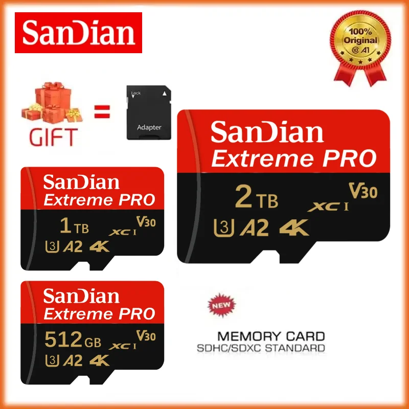 Original 2TB 1TB Class 10 Micro TF SD Card 128GB 256GB 512GB High Speed Memory With Adapter For Nintendo Switch