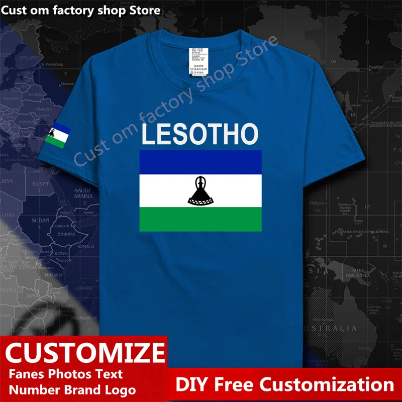 

Kingdom of Lesotho LSO mens t shirts Country Custom Jersey Fans DIY Name Number LOGO High Street Fashion Loose Casual T-shirt