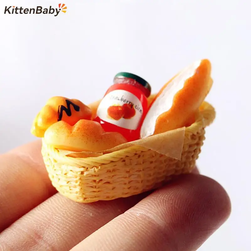 

1 Set Dollhouse Miniature Accessories Simulation Bread Basket Model Steamed Buns Model Toys Kitchen Food Decoration