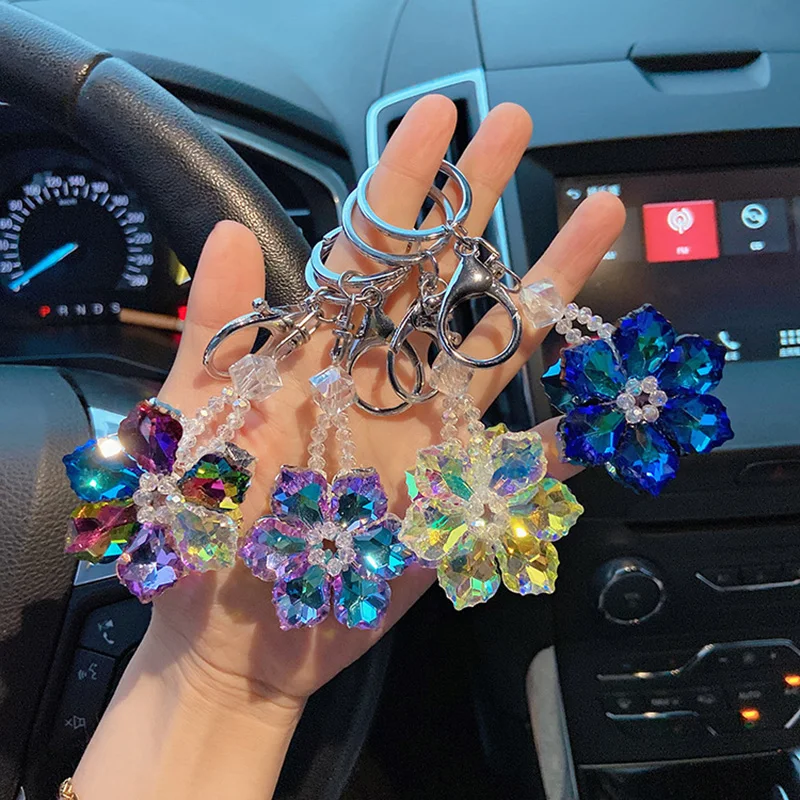 

Acrylic Keychains Crystal Flower Jewelry Pendant Bags Accessory