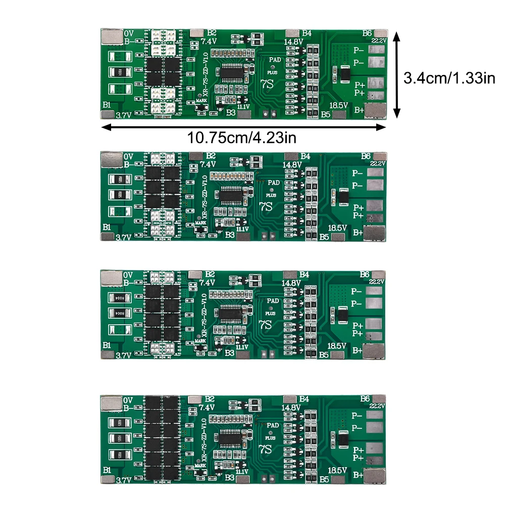 Фото Защитная плата BMS 7S 24 В 10A 15A 20a 30A 18650 для литиевой батареи с балансировочным устройством для батареи №2