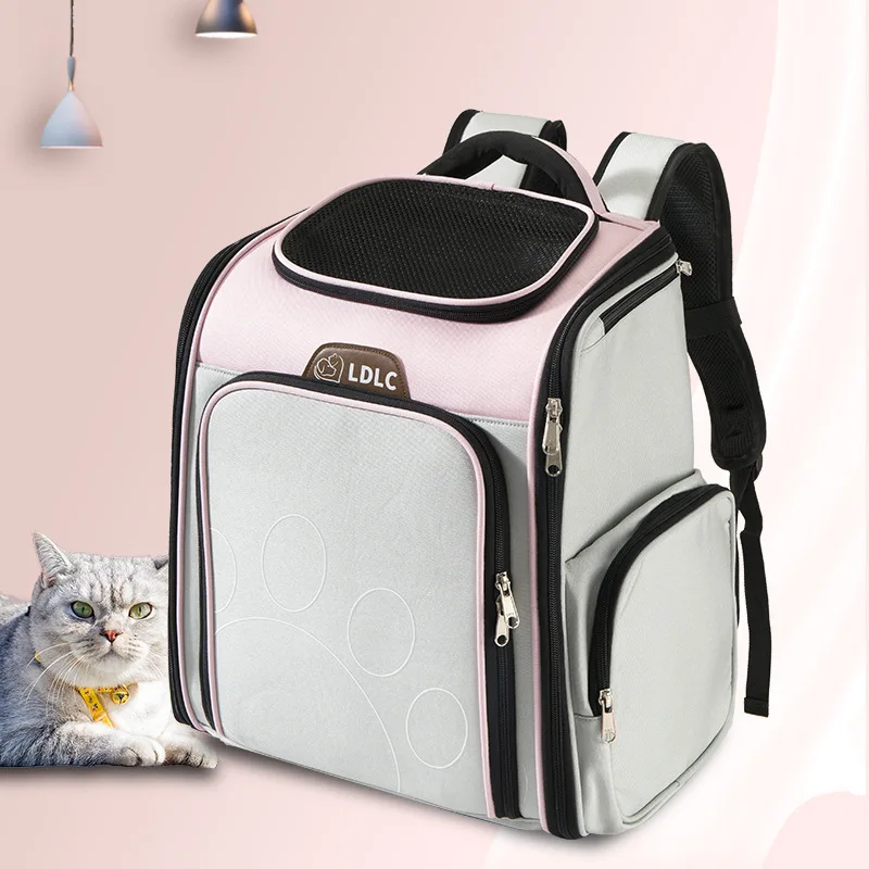 

Backpack Large Capacity Expansion Portable Folding Mesh Breathable Pet Backpack Oxford Cloth Expandable Outdoor Travel Pet Bag