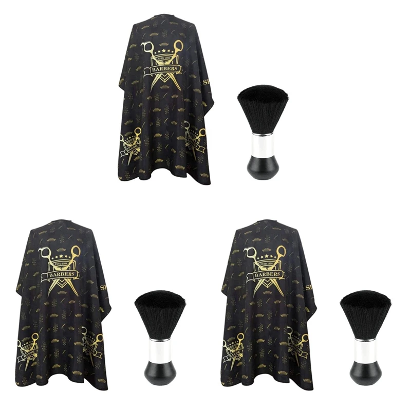 

3X Barber Capes For Men Women Hair Cutting Cape Professional Salon Cape Hairdressing Cape With Neck Duster Brush
