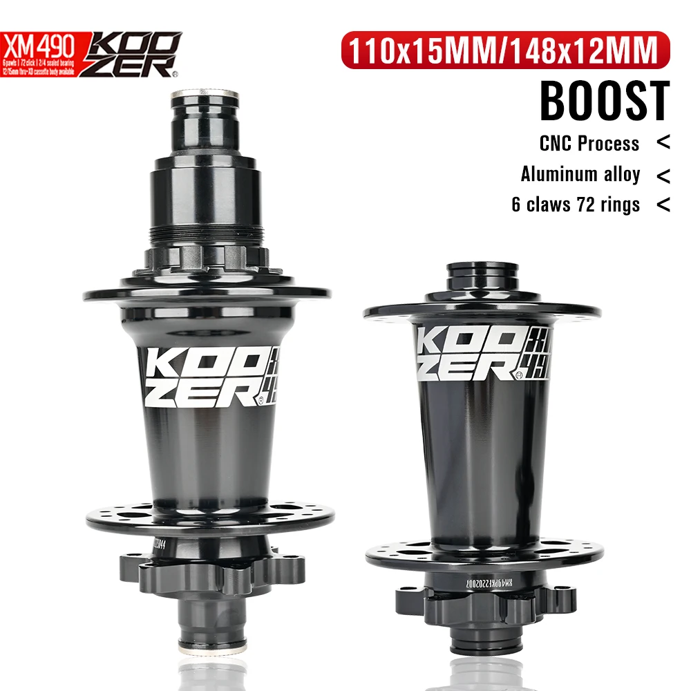 Фото Втулка KOOZER XM490 PRO Boost 15x110 12x148 для MTB, 28/32 отверстия, совместима с Cube Micro/Sram XD 12 скоростей, для велосипедных колес с креплением HG №1