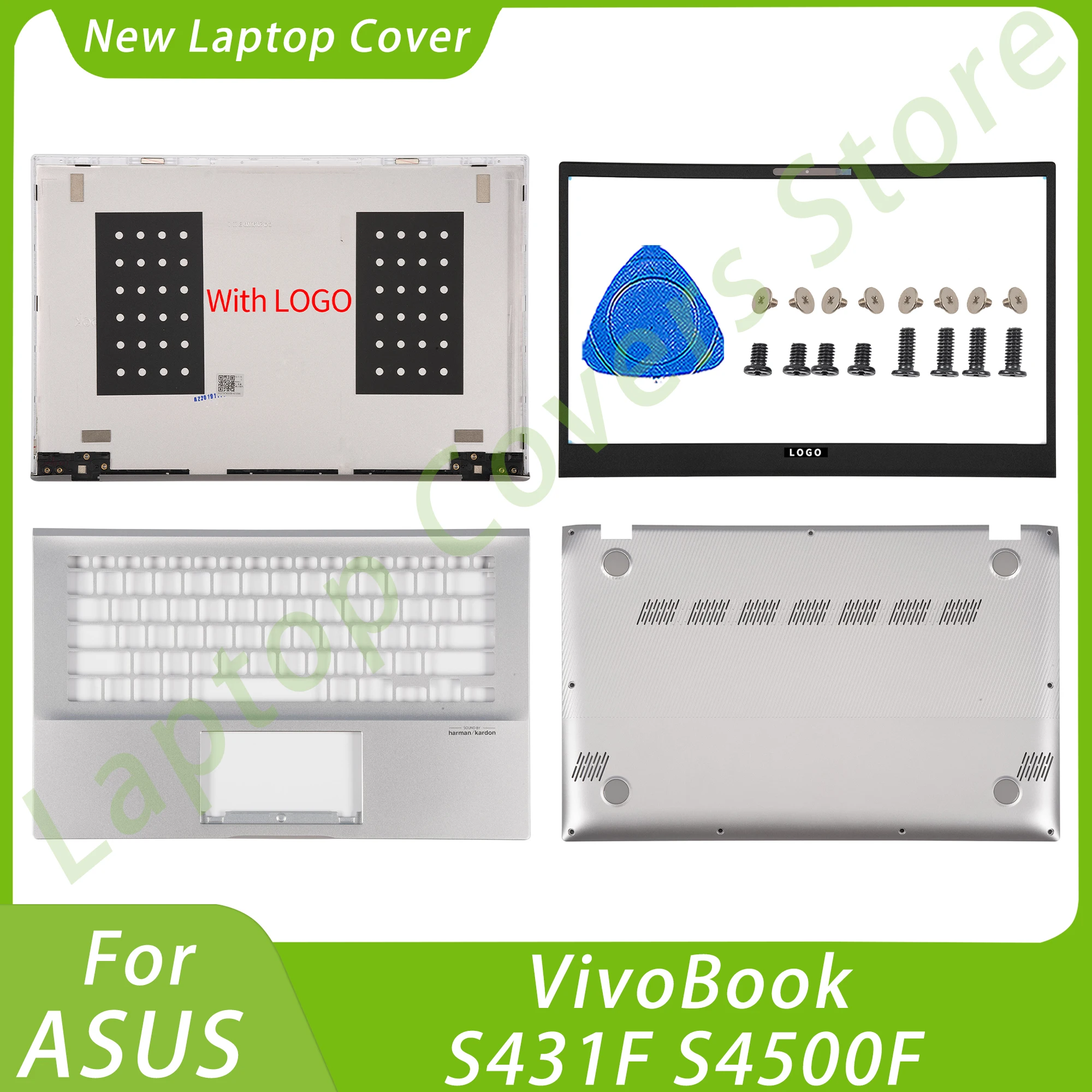 

Новые чехлы для ASUS VivoBook S431F S4500F, задняя крышка ЖК-дисплея, подставка для рук, нижняя зеркальная крышка, корпус для ноутбука, Детская Замена