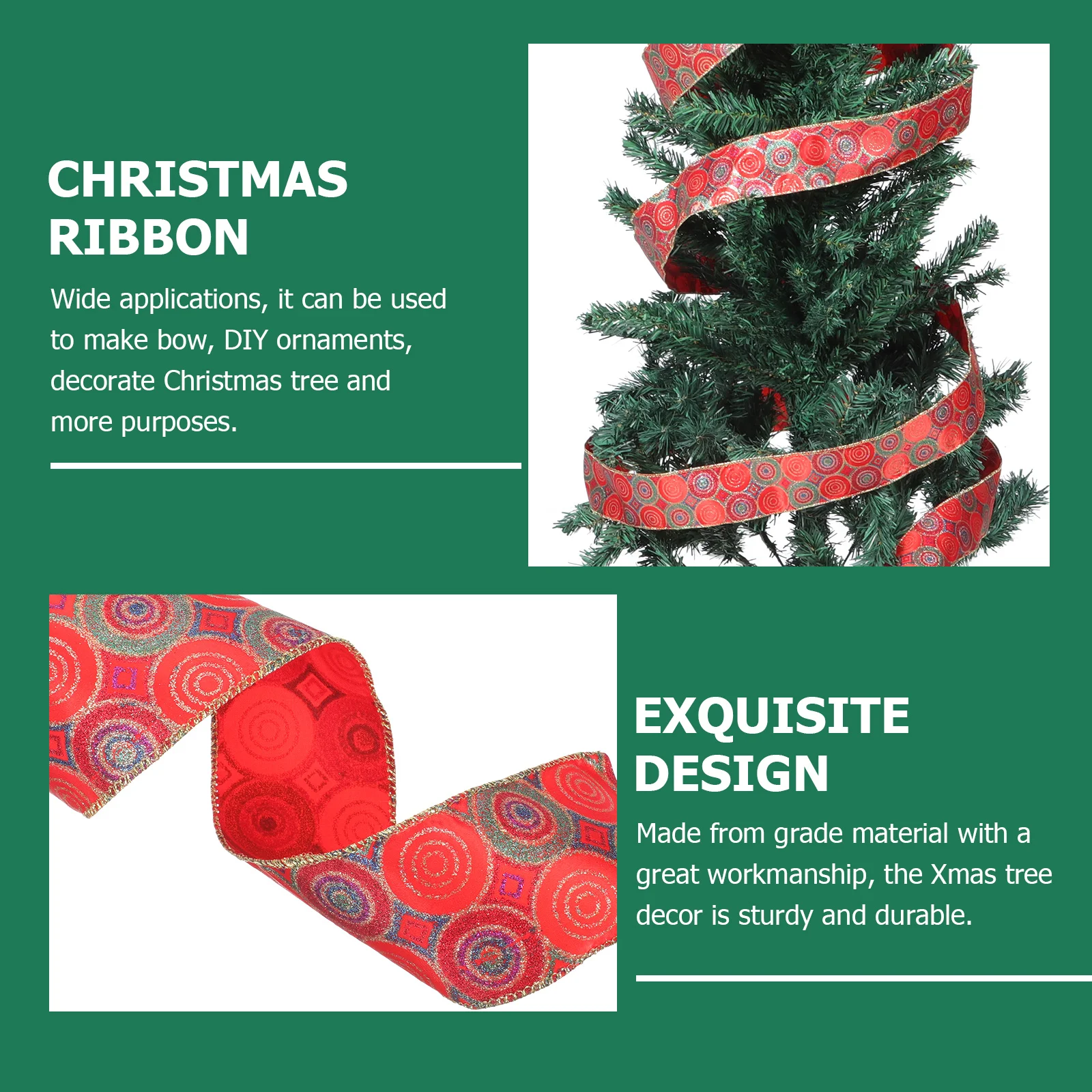 

Ribbon Christmasgift Wrapping Ribbons Tree Diy Crafts Holiday Party Bows Hair Decoration Packing Ornament Supplies Making Xmas