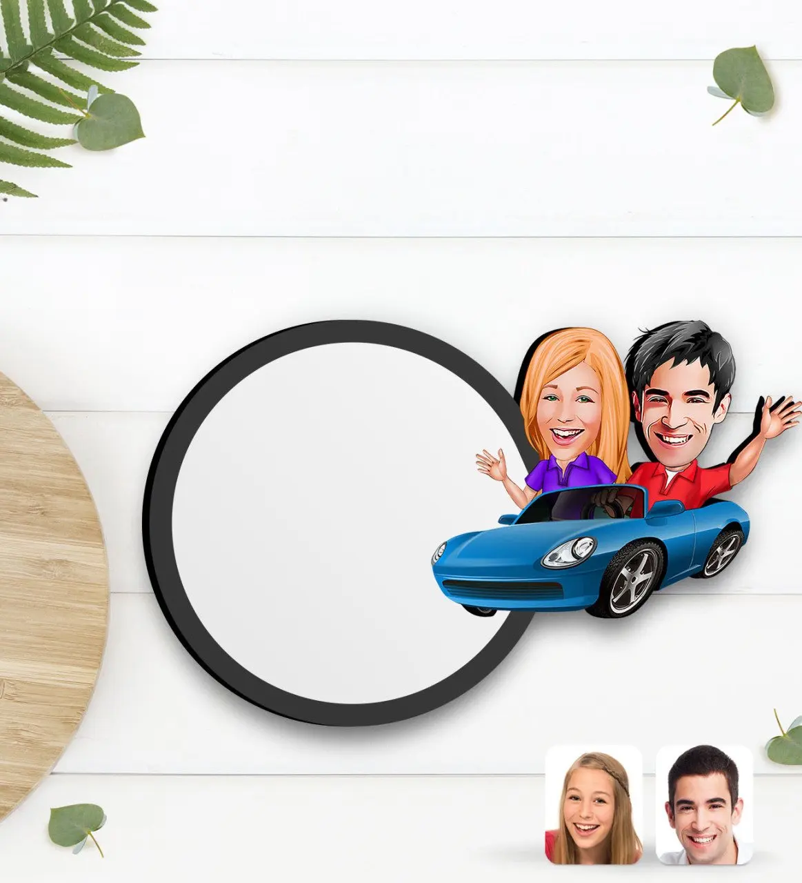 

Персонализированная карикатура на деревянную чашку на День Св. Валентина