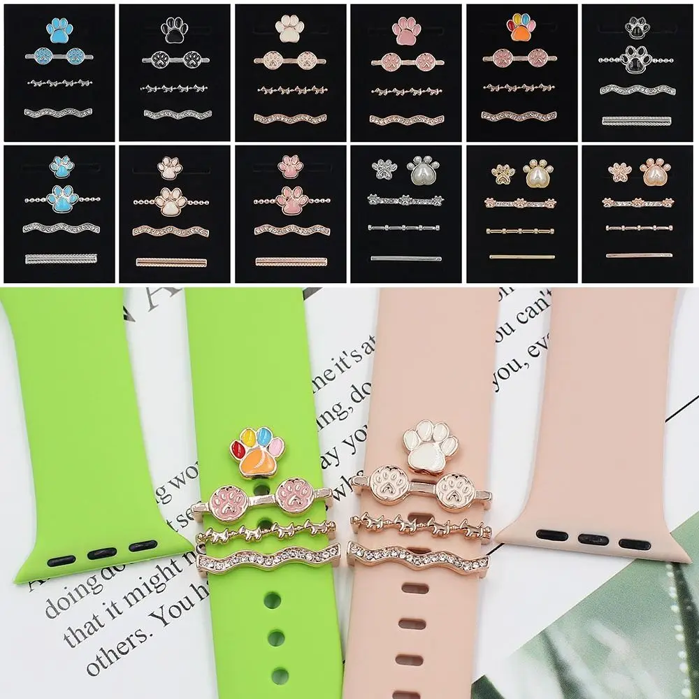 

Креативный металлический браслет с бриллиантами, ремешок для часов, орнамент, ремешок для наручных часов, подвески, декоративное кольцо, ремешок, аксессуары