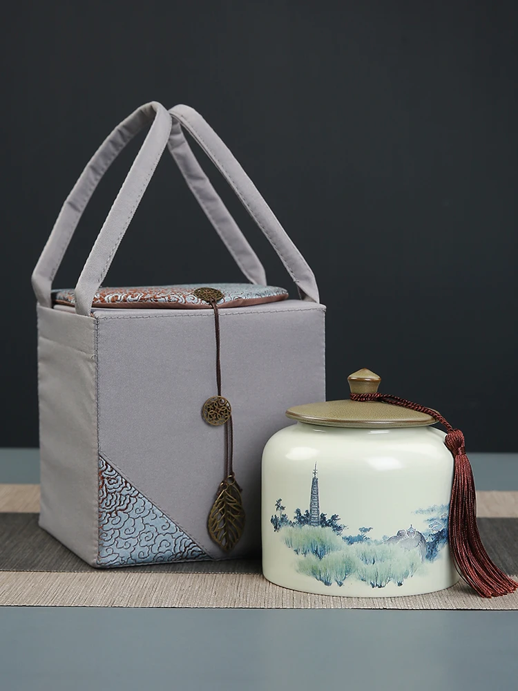 

Китайская маленькая чайная коробка, искусственный керамический контейнер, чайные Caddies, винтажная банка, кухонные аксессуары 1225