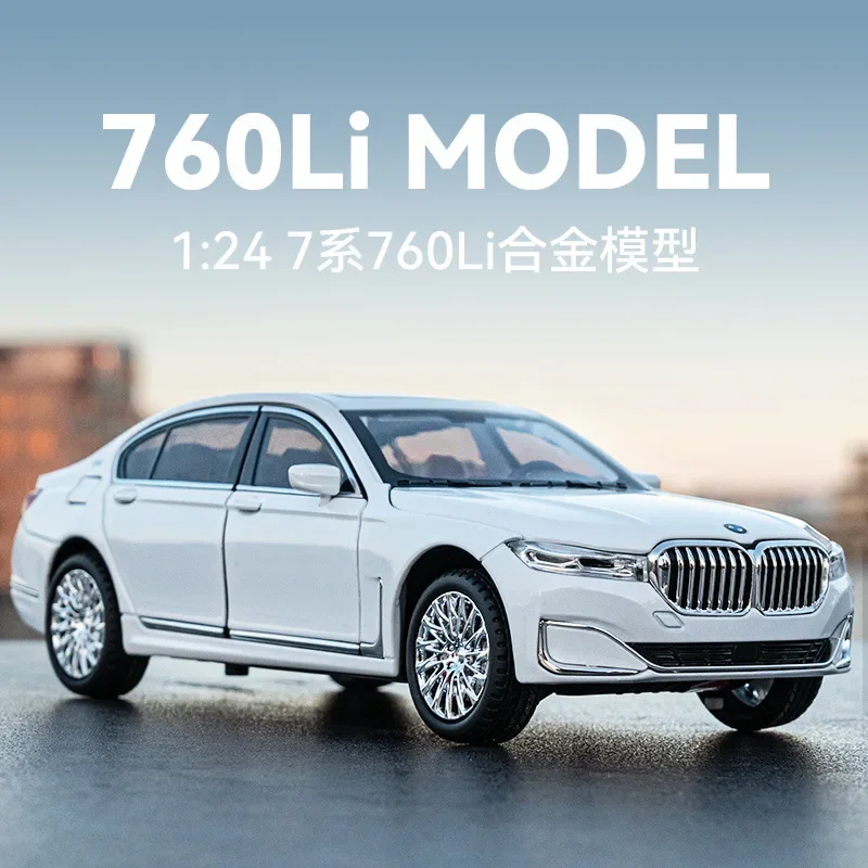 

New 1:24 BMW 760LI High Simulation Diecast Metal Alloy Model car Sound Light Pull Back Collection Kids Toy Gifts