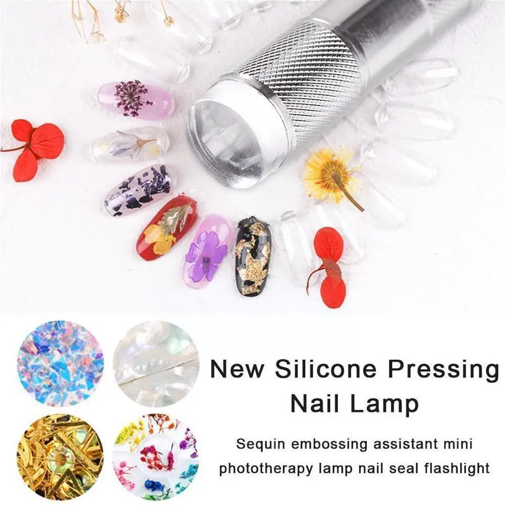 

Handheld Nail Art Uv Press Light Portable Quickly Dry Nail Led Polish Curing Beads Embossed Varnish Flowers Gel Lamp Ice C8u6