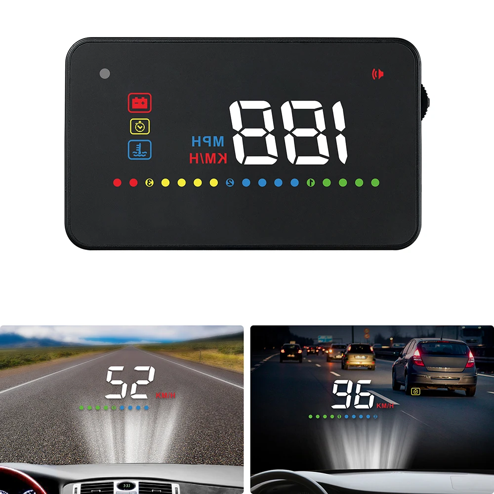 

Universal HUD Car Head-Up Display Water Temperature Projection On Windshield Digital Speedometer OBD2 Auto Smart Gadgets For Car