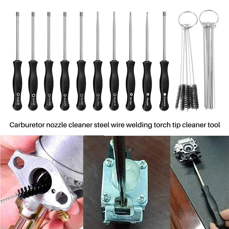 Carburetor Adjustment Tool Screwdriver Kit Cleaner Engine Ignition Tester for Common 2 Cycle Carburator Engine String /Trimmer