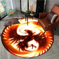 phoenix flannel round area rug for bedroom non slip carpets for living room kitchen mats for floor 5 sizes