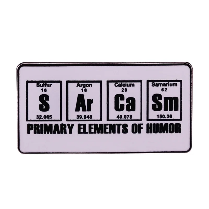 

Dark Humor Quotes from the Periodic Table Television Brooches Badge for Bag Lapel Pin Buckle Jewelry Gift For Friends