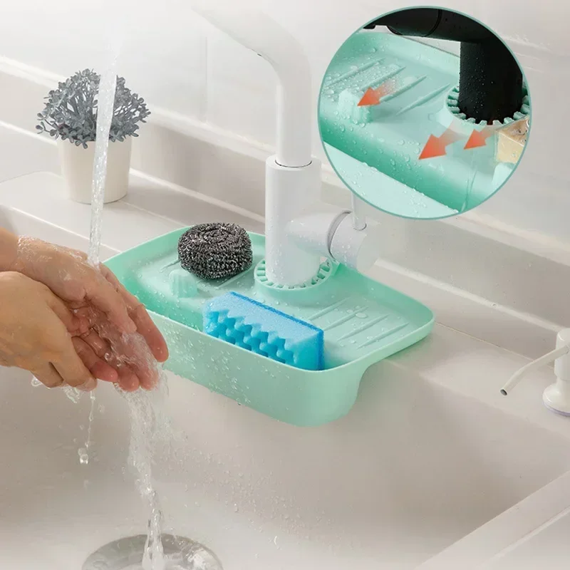 Горячий кухонный силиконовый коврик для крана водяная рябь улавливания воды