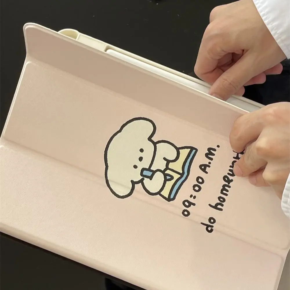 with Pencil Slot Holder Cute Cartoon Dog Protective Cases for IPad 10.2/9.7/10.5/11 Inch Pro 12.9 Inch 2021 Mini 6 Air 5/4 Case
