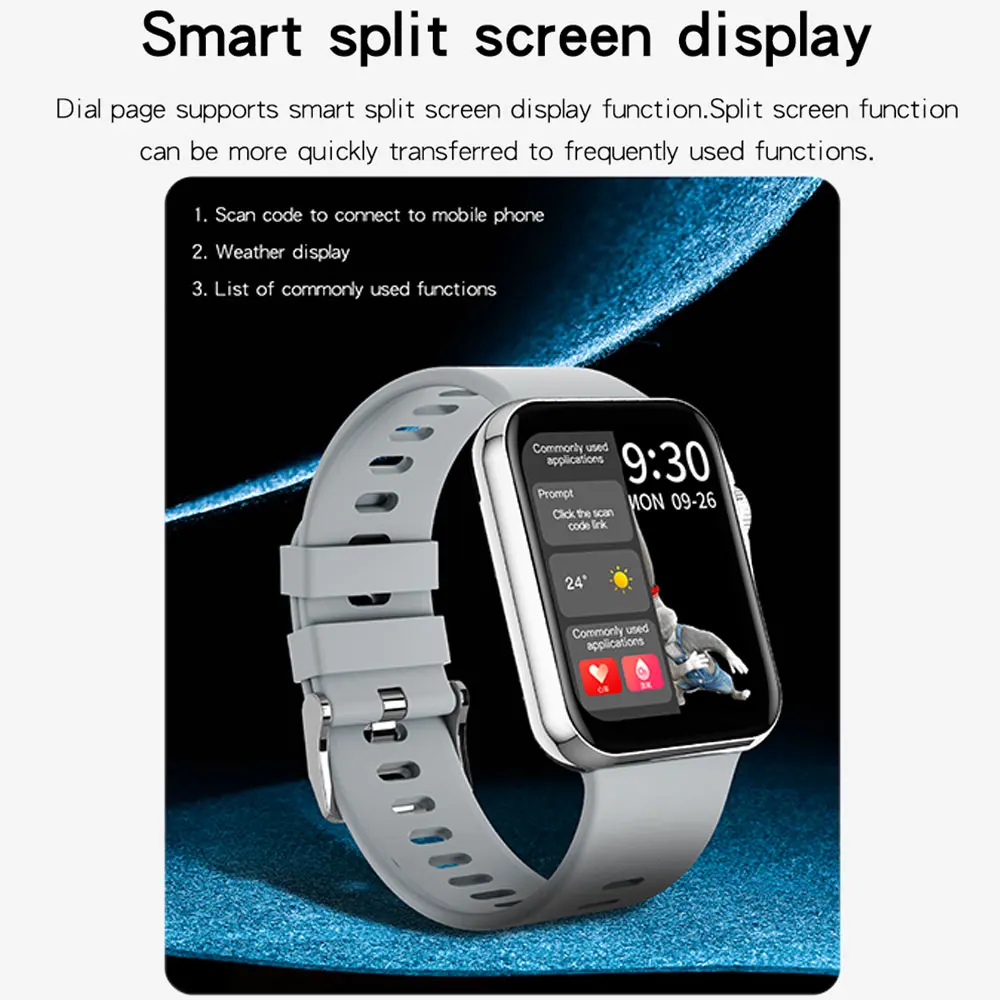 2021 New D06 Smart Watch Bluetooth Call Smartwatch 1.6inch HD Screen Smart Split Screen Full Touch Fashion High-end Sports Watch