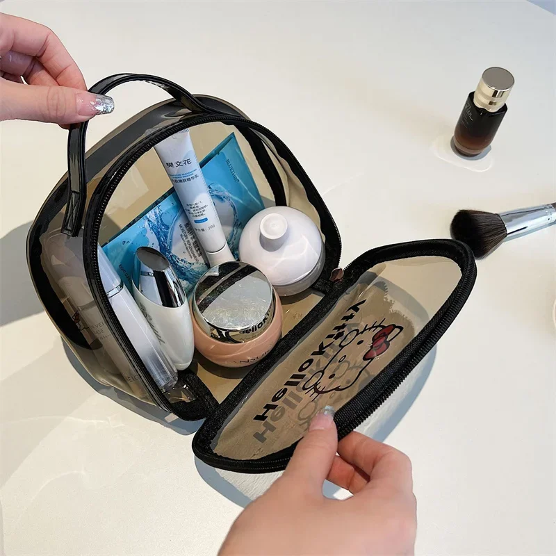 Прозрачная сумочка Kawaii Hello Kitty вместительная сумка из ПВХ для хранения косметики