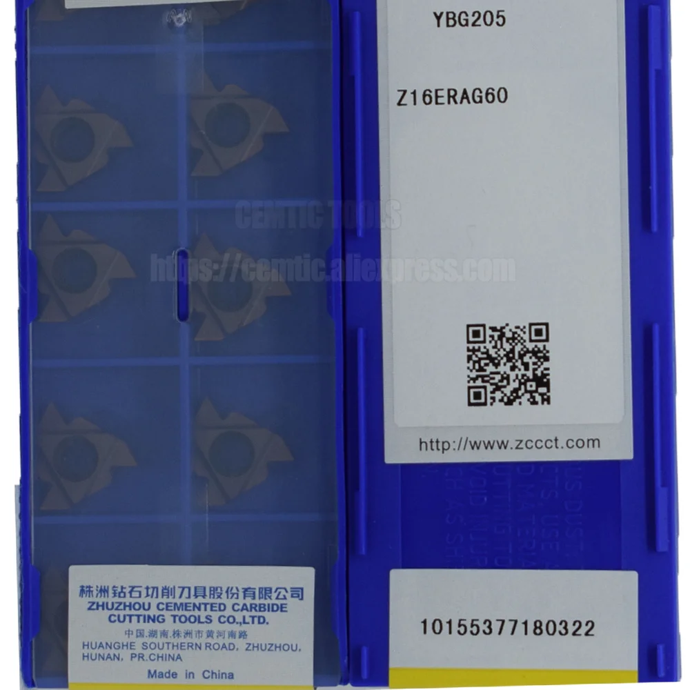 

10 шт./партия YBG205 Z16ERAG60 оригинальные ZCC карбидные вставки токарные инструменты ЧПУ резьбовые вставки