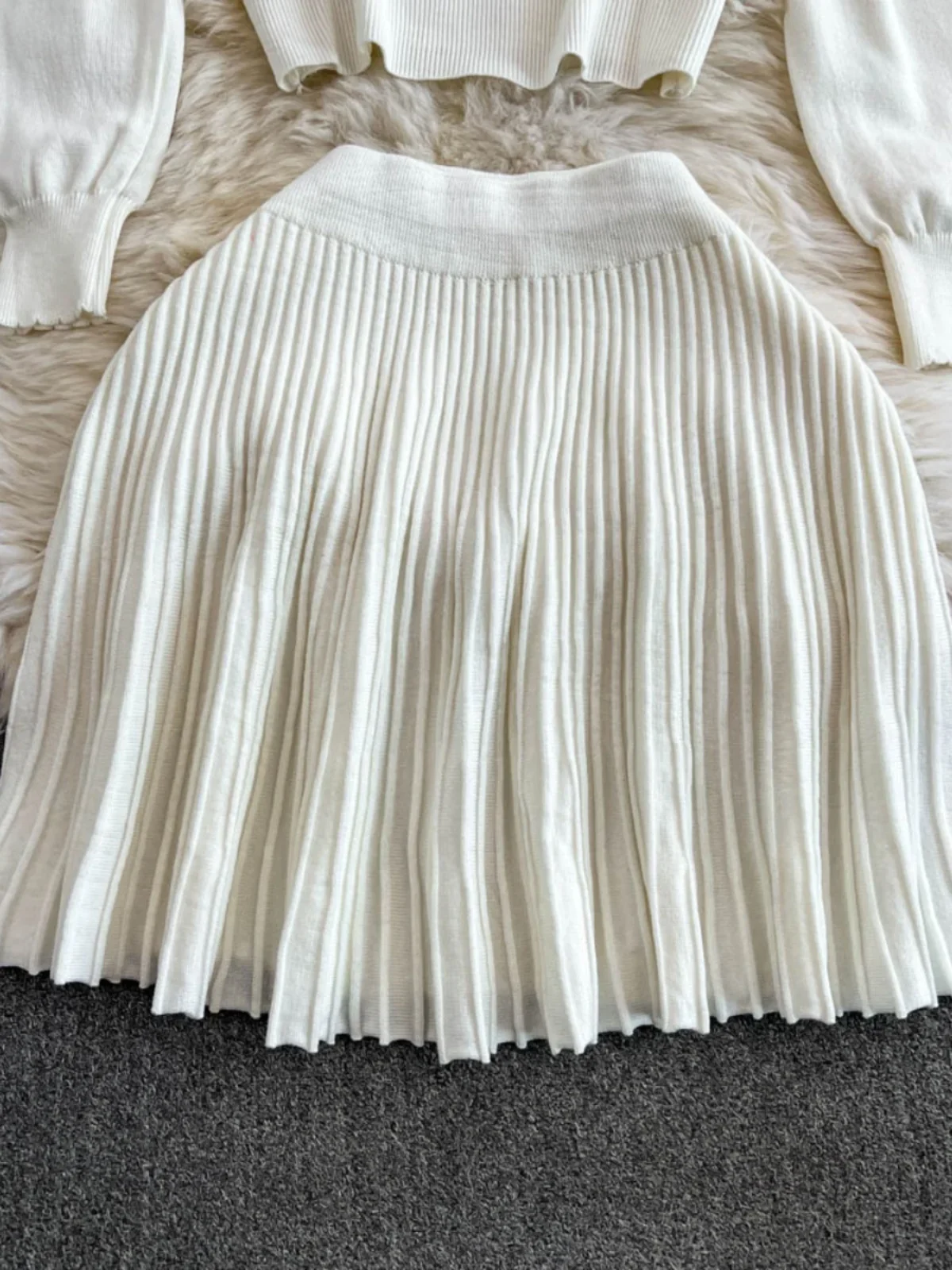 Элегантный вязаный свитер с оборками женские тонкие укороченные топы длинными