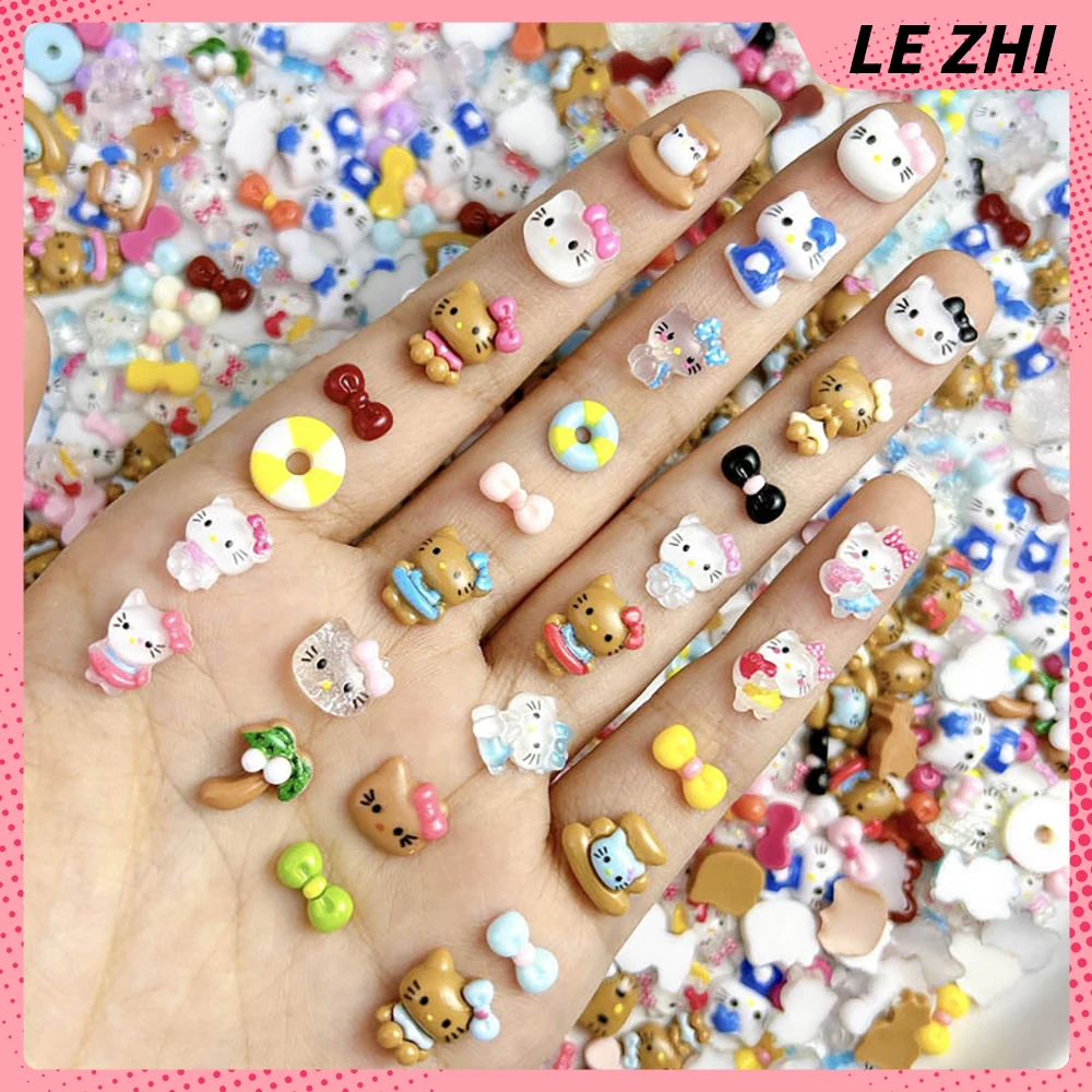 30 шт. Мультяшные Смешанные Украшения Hello Kitty для самостоятельного ногтевого