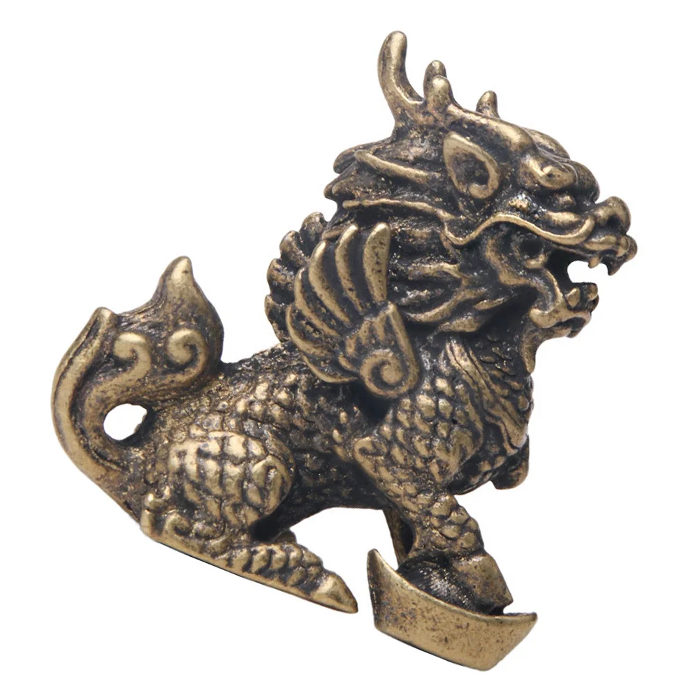 Кирин бронзовая посуда статуя настольный орнамент Kylin домашнее украшение