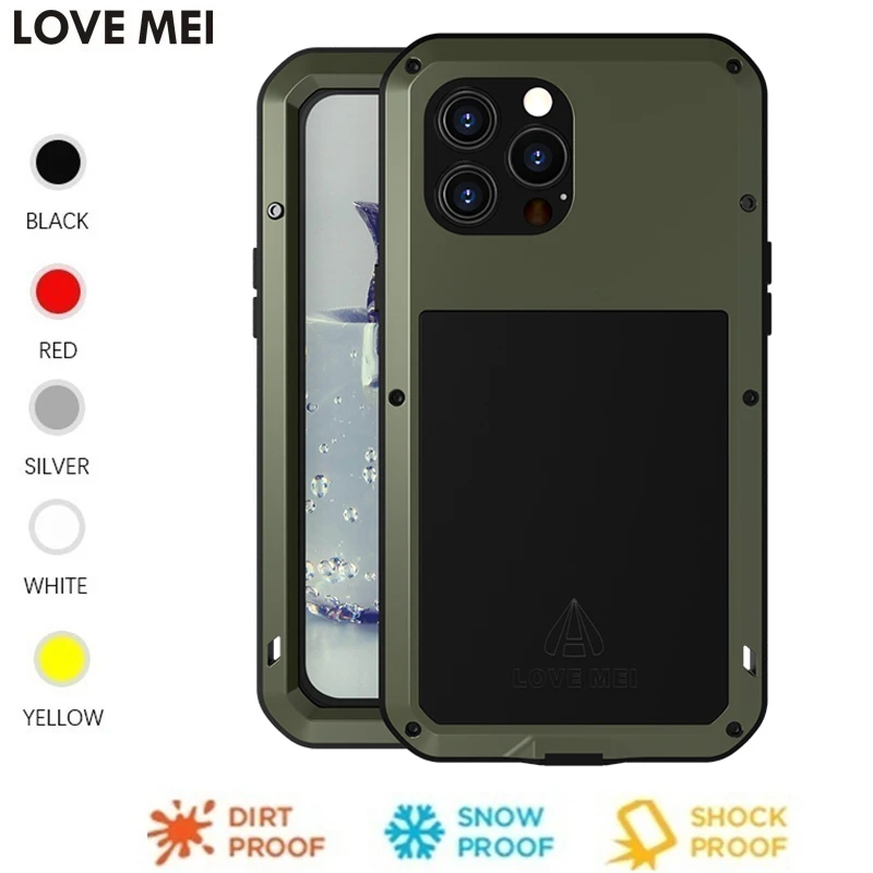 

Сверхмощный защитный чехол Love Mei для Iphone 13 Pro Max Iphone13 Mini, металлический алюминиевый защитный чехол