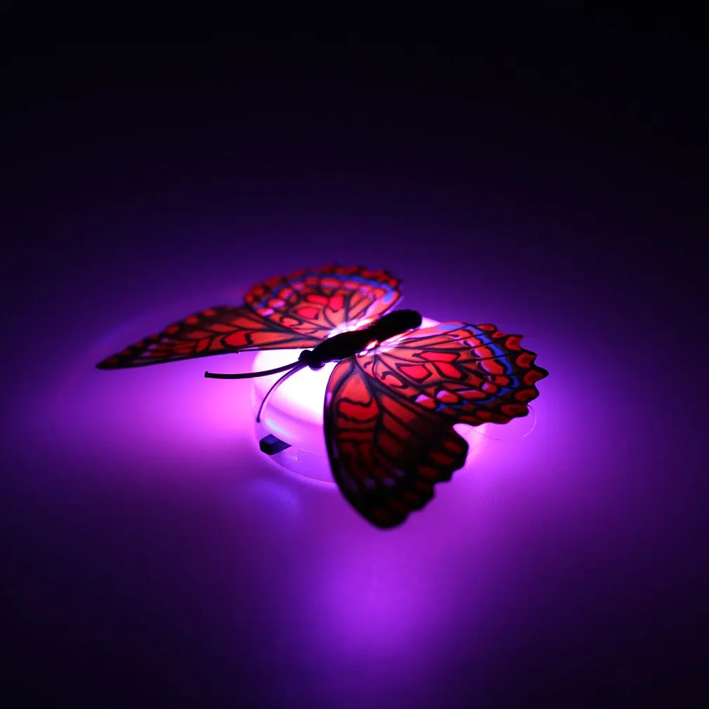 

2022 New Colorful LED Nigh Lights Butterfly Shape Wall Paste Home Decoration For Kids Room Durable Energy-Saving Decorative Lamp