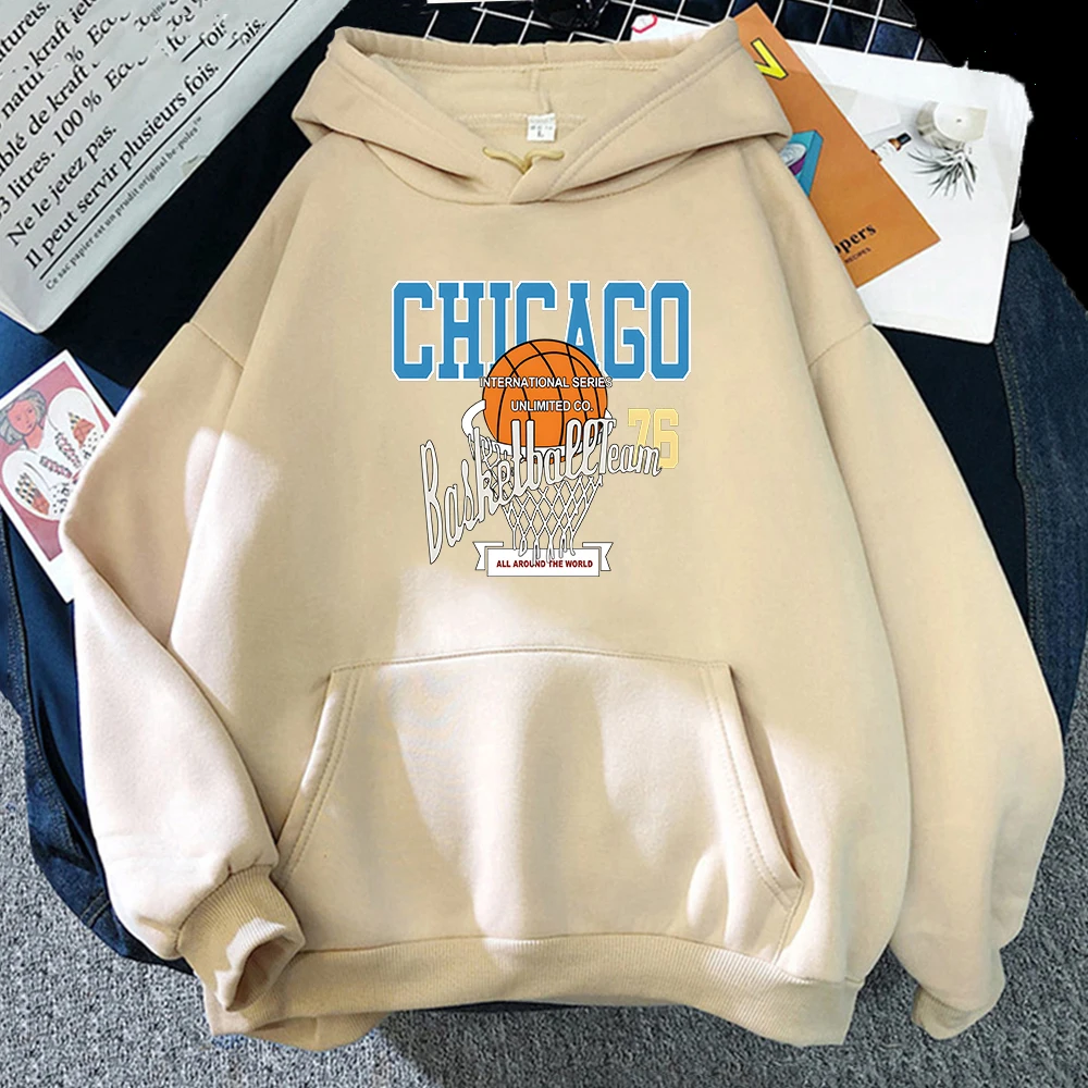 

Chicago Basketball1987 Oversized Hoodie MEN Aesthetic Harajuku Long-sleeved Sweatshirt Four Seasons Casual Manga/Comic Regular