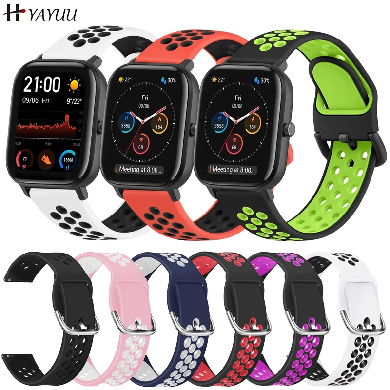 

YAYUU 20 мм ремешок для Amazfit GTS 3 Мягкая силиконовая лента для Amazfit GTS 2/GTS 2e/GTS 2 Mini/Bip Lite/Bip S/Bip U/GTR 42 мм