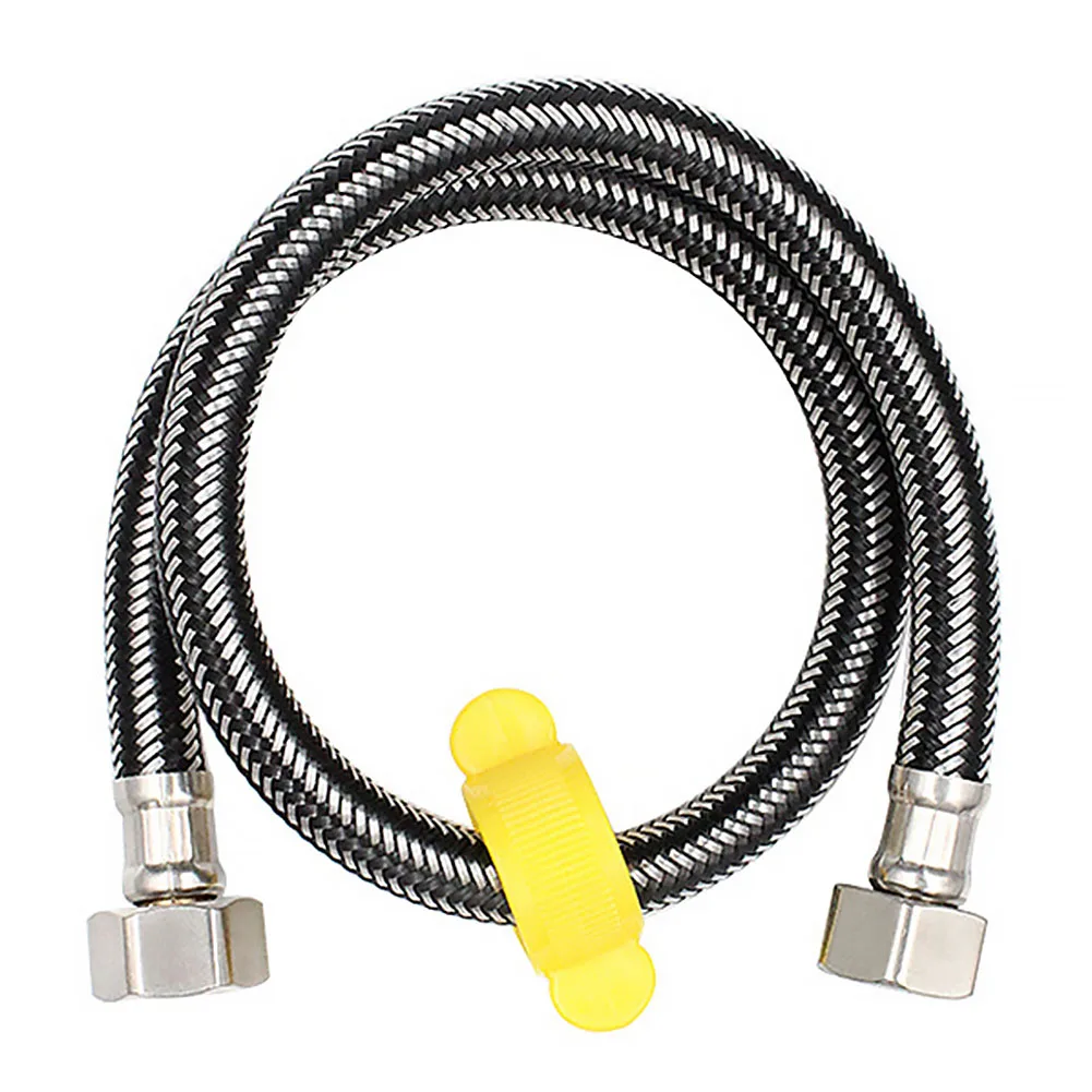 

1/2" Toilet Corrugated Stainless Steel Bathroom Pipes Hose Water Heater Sink Basin Shower Double-Headed Plumbing