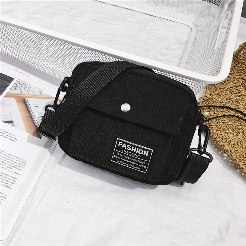 

Women Canvas Single Shoulder Messenger Bag Messenger Bag Small Square Bag Corduroy Bag Les Sacs Des Femmes