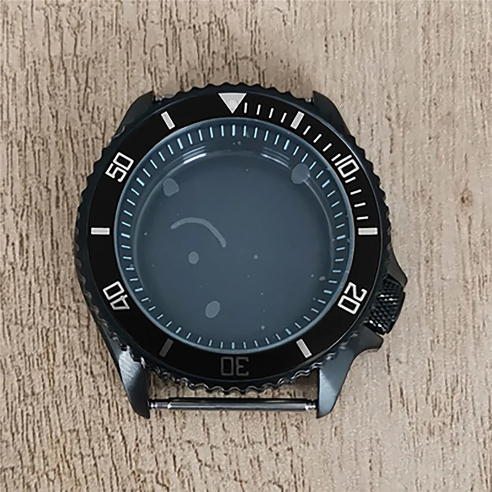 

Черный чехол для часов PVD 41,5 мм, чехол из нержавеющей стали 316L, черный/белый чехол с внутренним затемнением для часов NH35 NH36, механизм SKX007