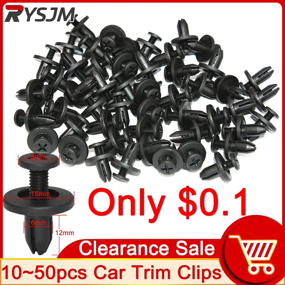 

10~ 50pcs 6mm Auto Plastic Rivets Fastener Push Clip Fastener Vehicle Door Trim Panel Retainer Hole Clips Car Accessories Parts