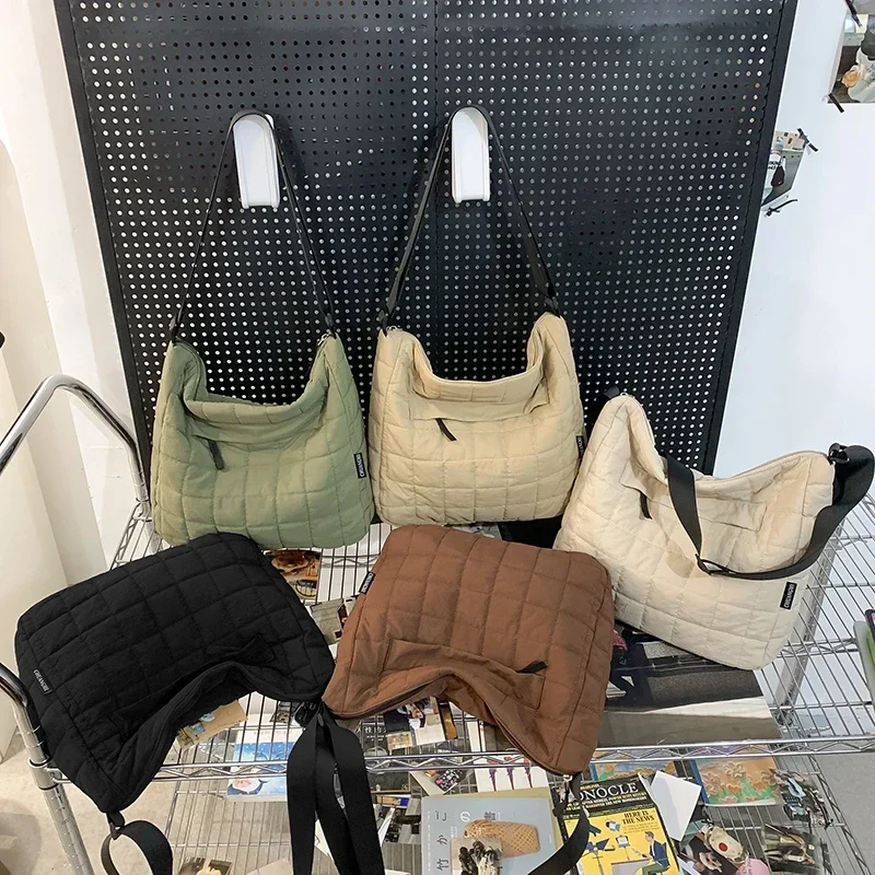 2024 нейлоновая однотонная сумка через плечо высокого качества на молнии модная