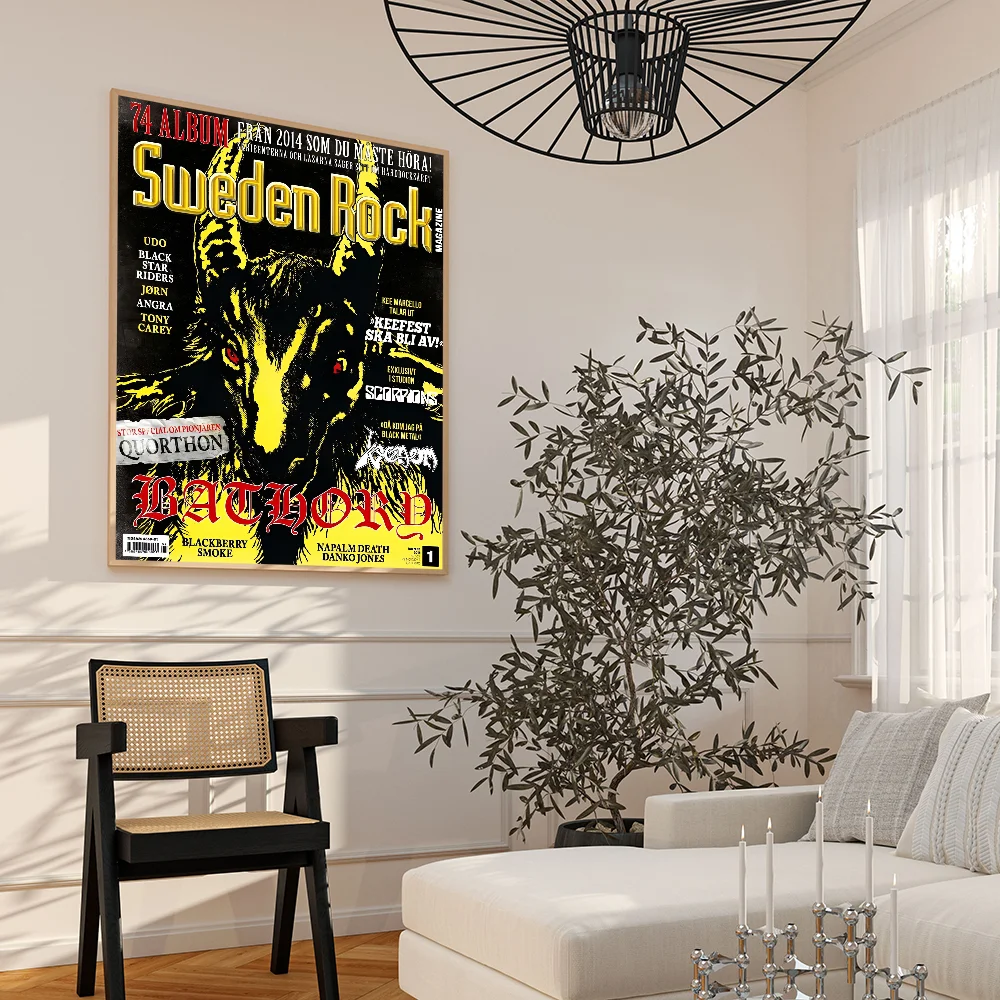 Bathory Quorthon Ретро Heavy Metal Музыкант Самоклеящийся Настенный Художественный Плакат HD