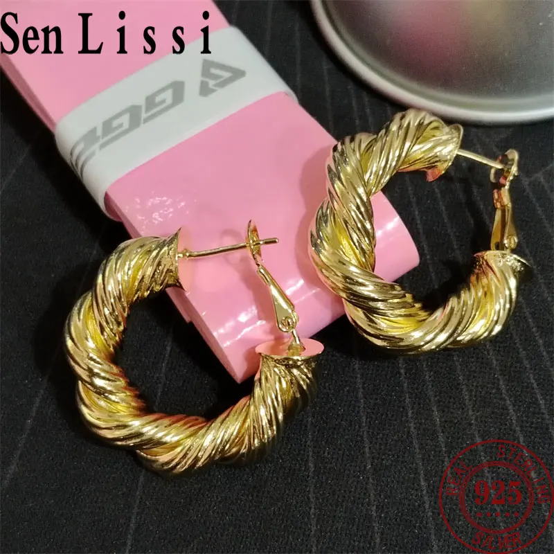 

Женские серьги Senlissi из серебра 925 пробы, 18K, 30 мм